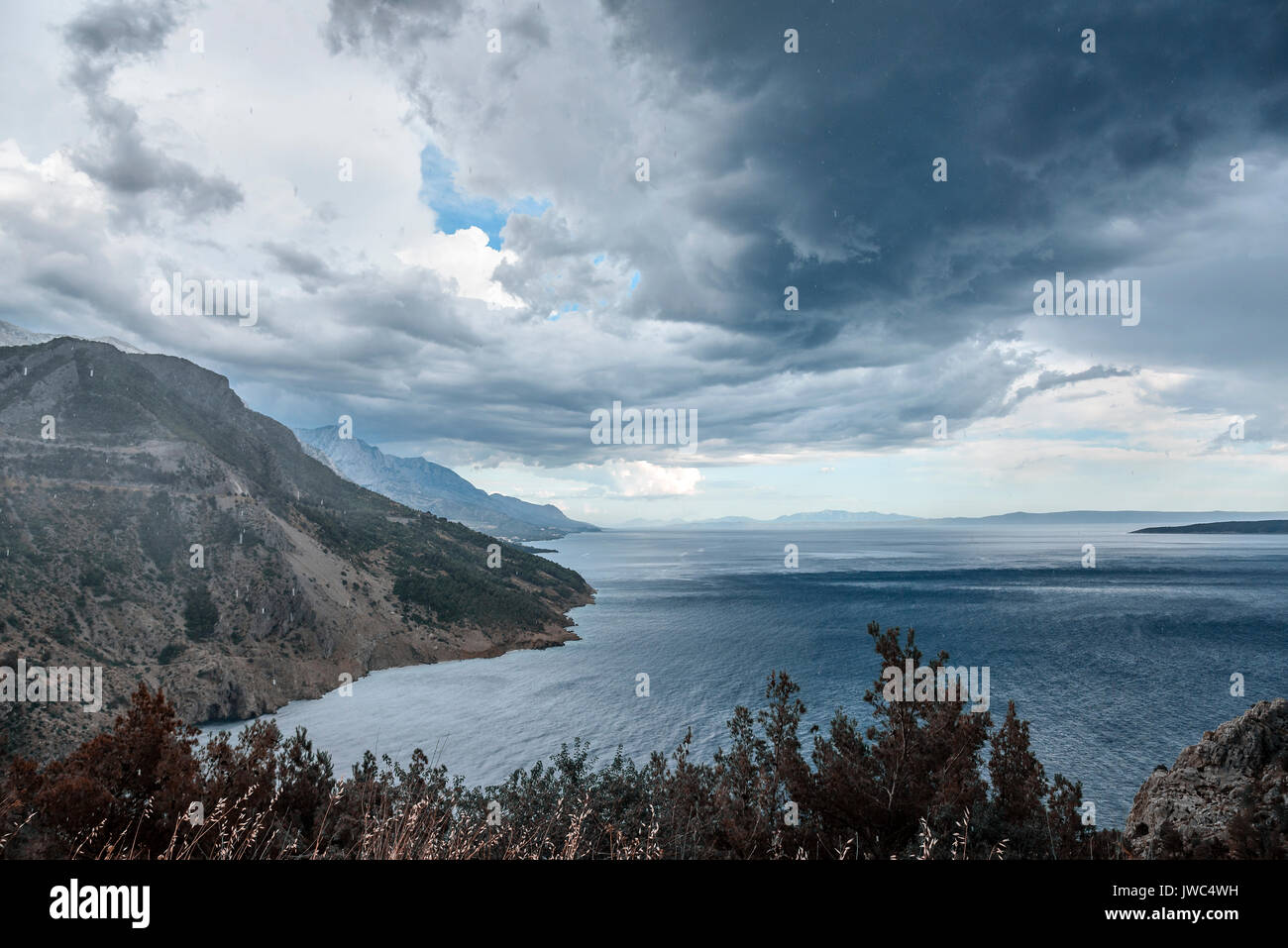 Dark stormy sea and mountains hi-res stock photography and images - Alamy