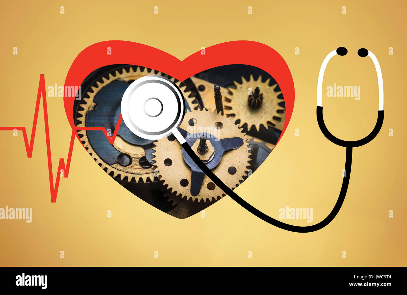 Heartbeat Line Heart Cardio Stock Photo