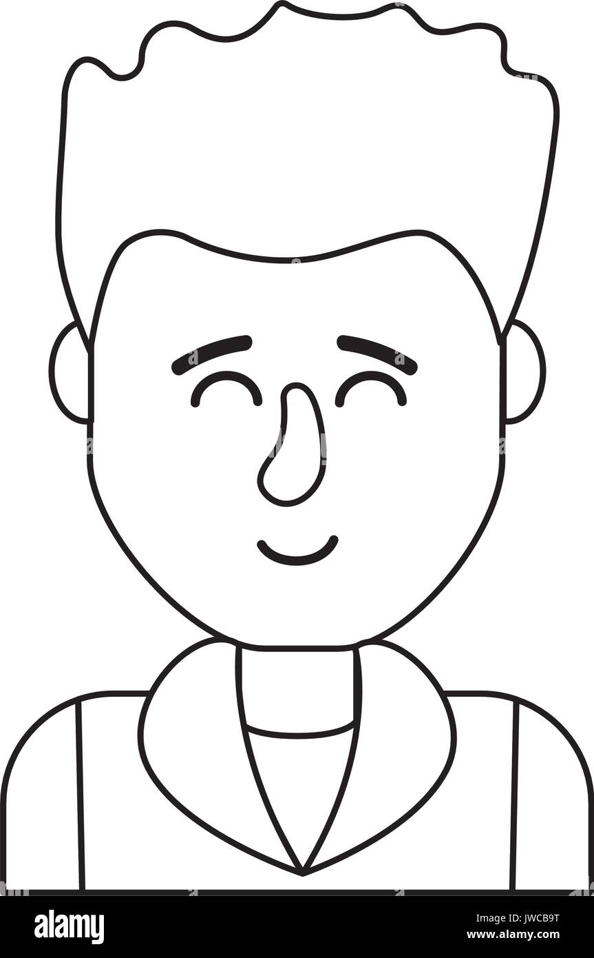 line cute man with hairstyle design and shirt Stock Vector Image & Art ...