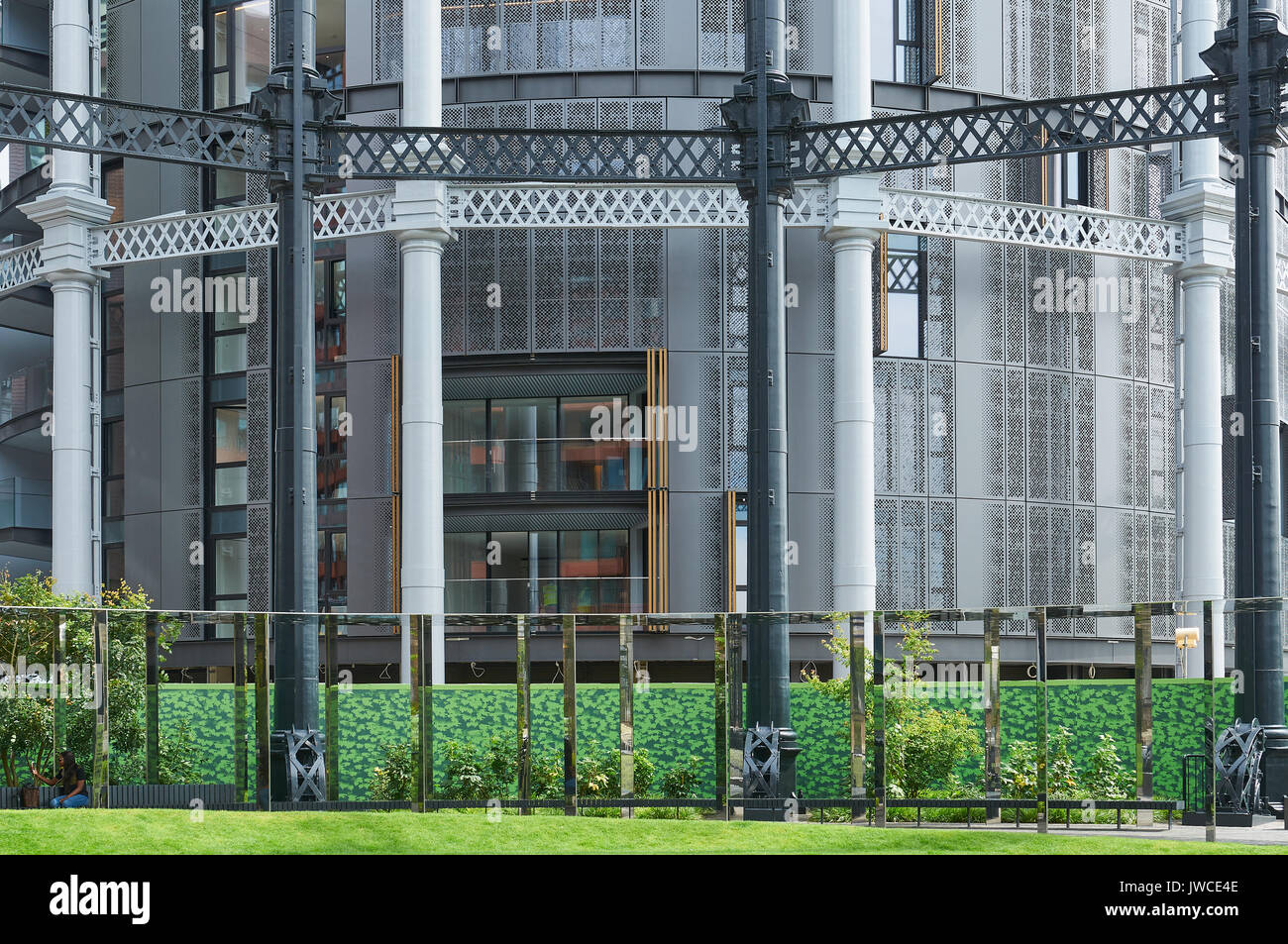 New apartments in converted gasworks at Gasholder Park, King's Cross, London UK Stock Photo