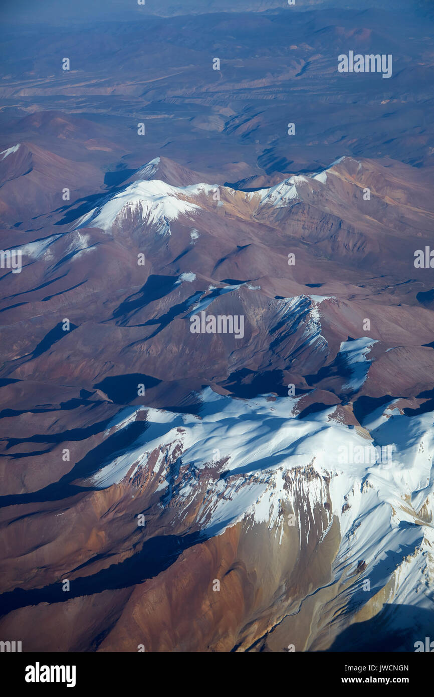 Alto Toroni (Cerro Sillajguay, 5995m/19,669ft), Andes Mountain Range, Chile - Bolivia border, South America - aerial Stock Photo