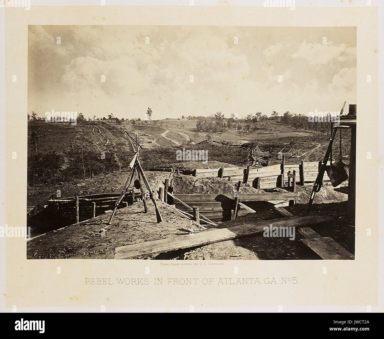 Rebel Works in Front of Atlanta, GA. No. 5. - Civil War Photographs Stock Photo