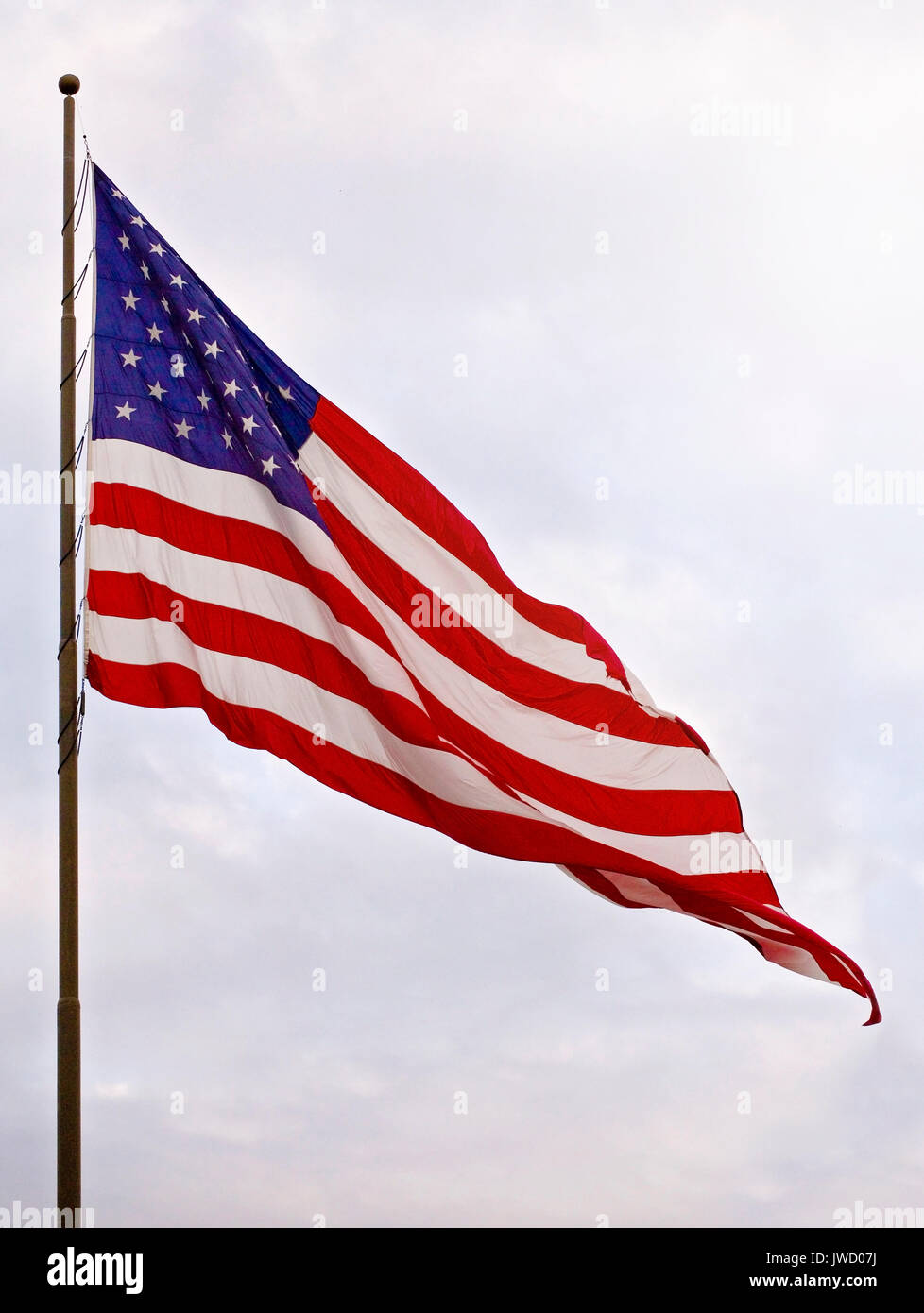 Closeup ruffled american flag hi-res stock photography and images - Alamy