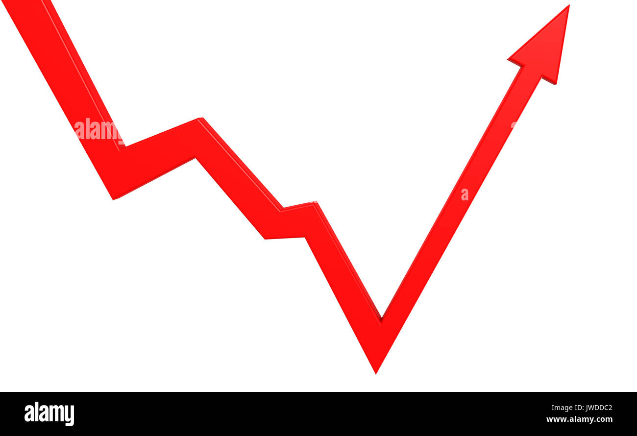 Isolated bounce back red arrow, 3D rendering Stock Photo - Alamy