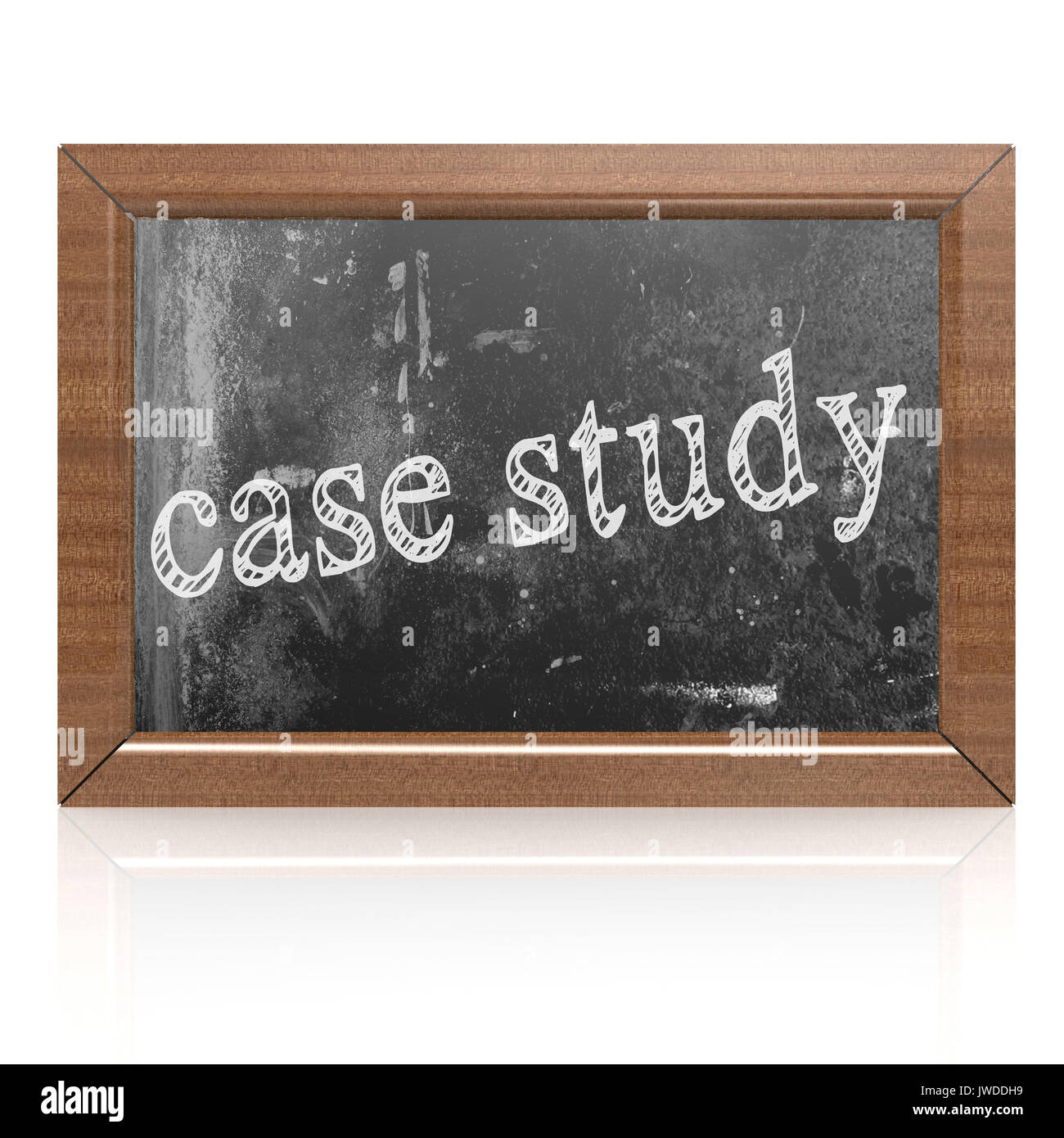 Success concept with case study on blackboard, 3D rendering Stock Photo