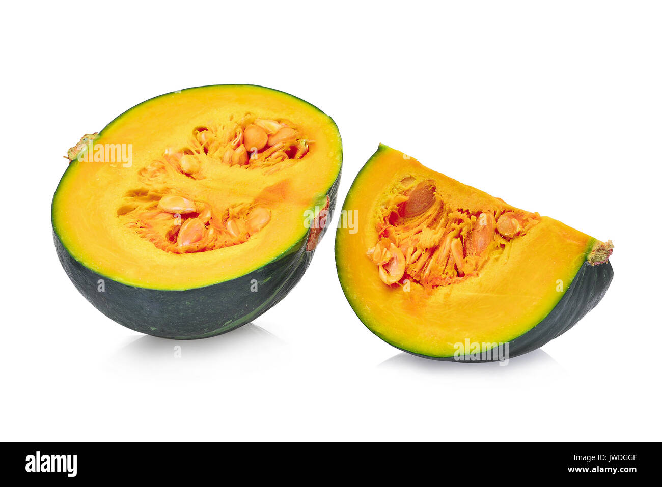 fresh green pumpkin isolated on white background Stock Photo - Alamy