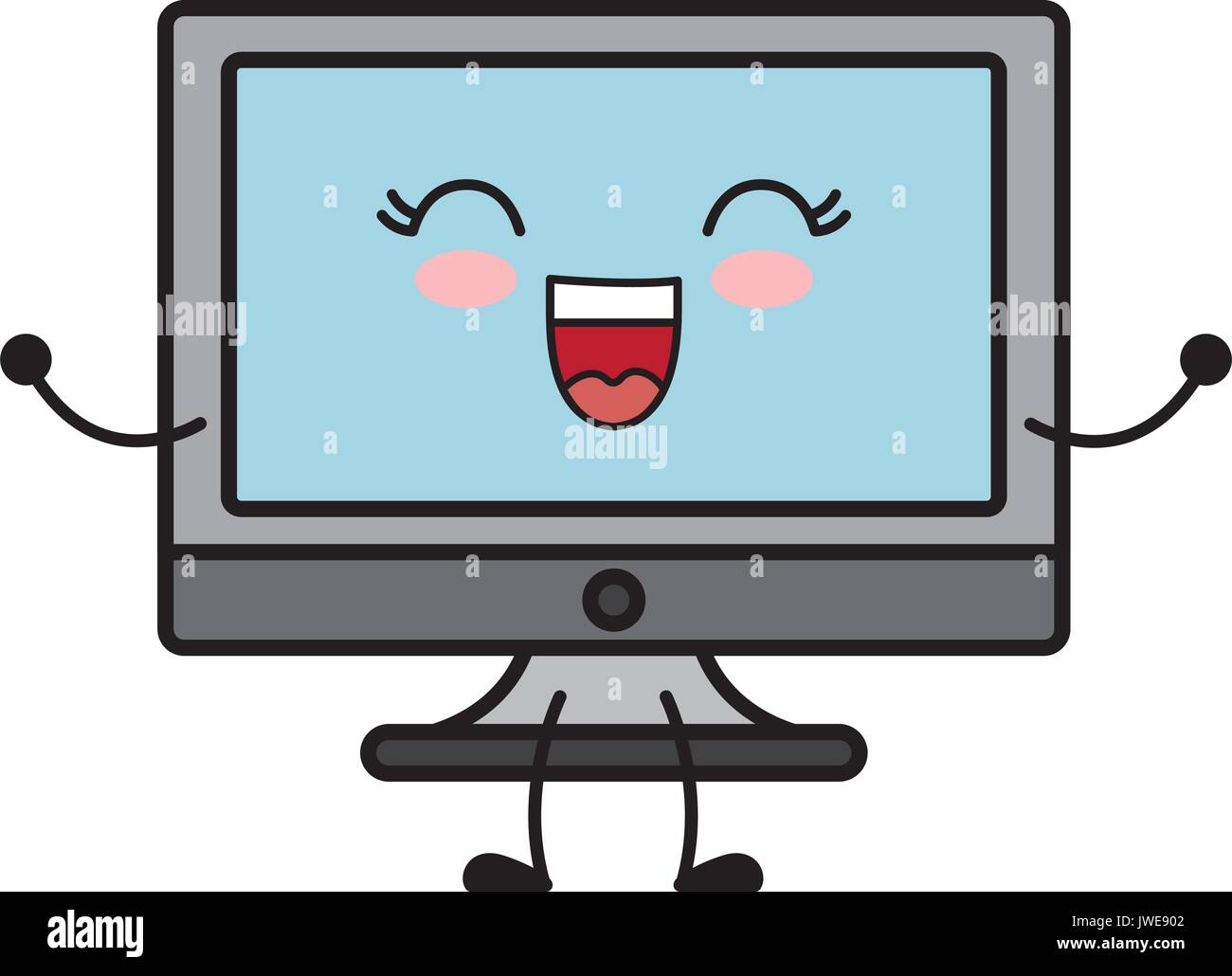 Kawaii Computer Icon Stock Vector Art Illustration Vector Image