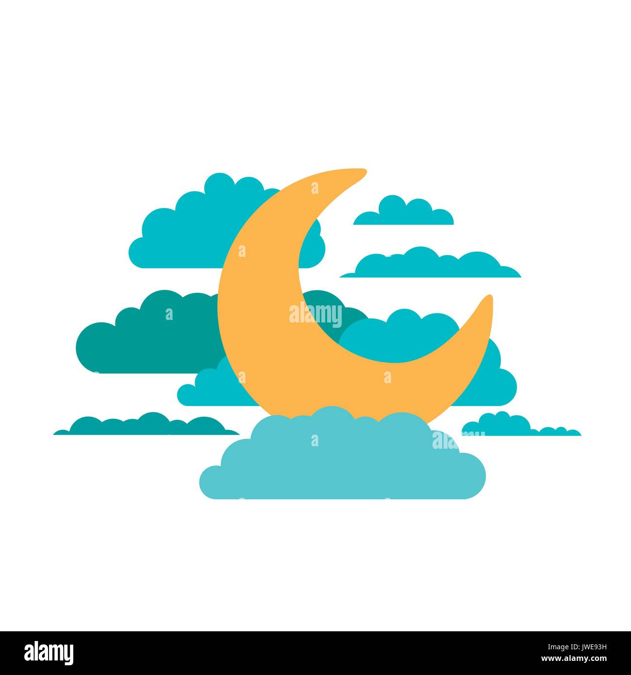 white background of moon in the sky with clouds Stock Vector Image ...