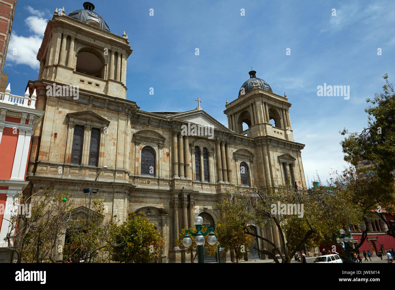 Cathedral Basilica of Our Lady of Peace, Plaza Murillo, La Paz, Bolivia, South America Stock Photo