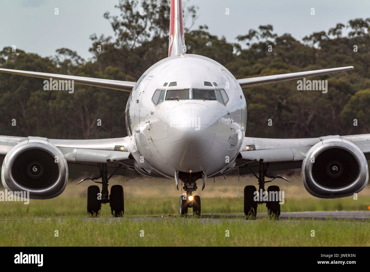 Qantas Boeing 737-476 VH-TJL at  Melbourne International Airport. Stock Photo