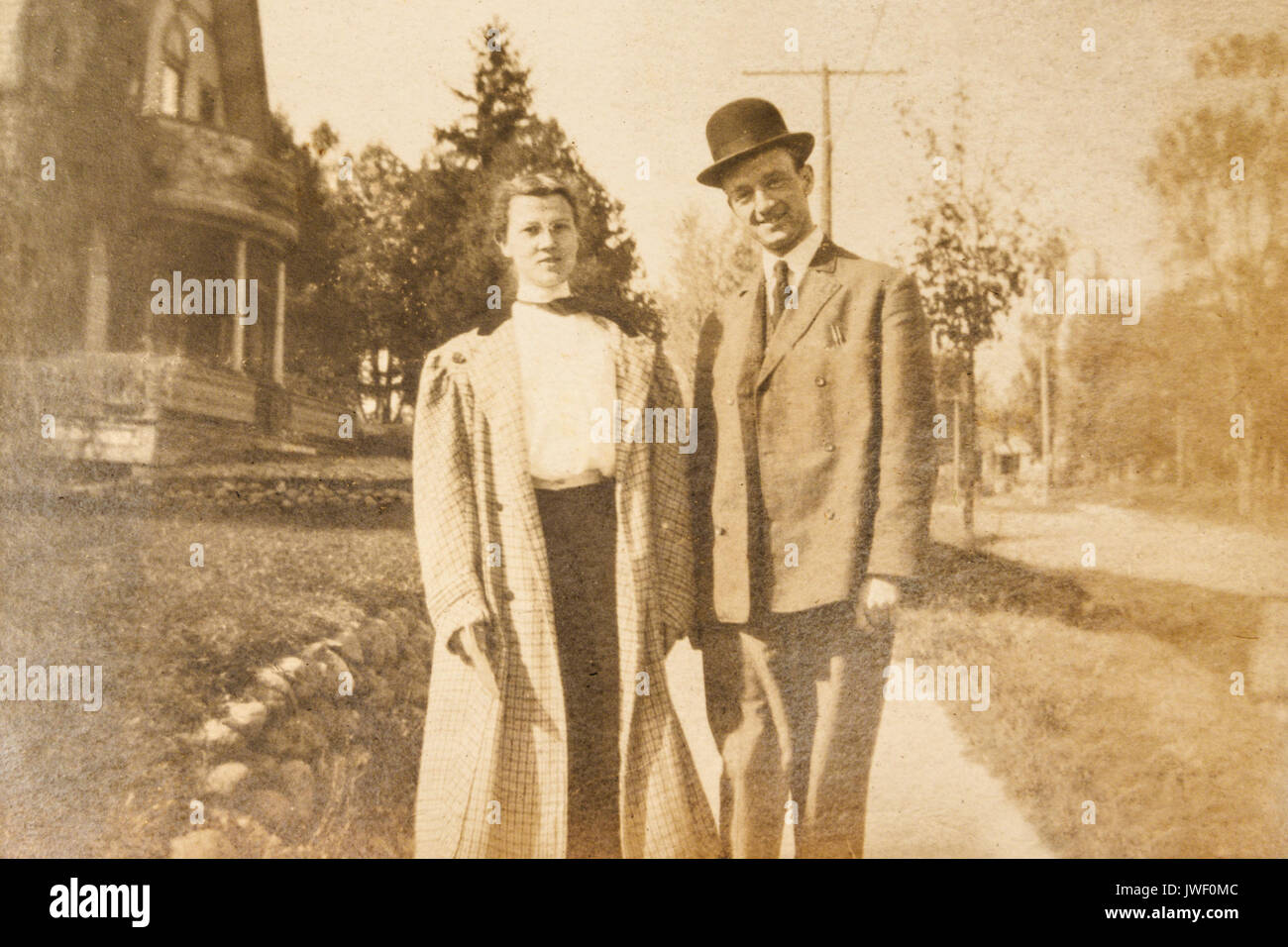 Man and woman in Minnesota USA 1907-1908 Stock Photo