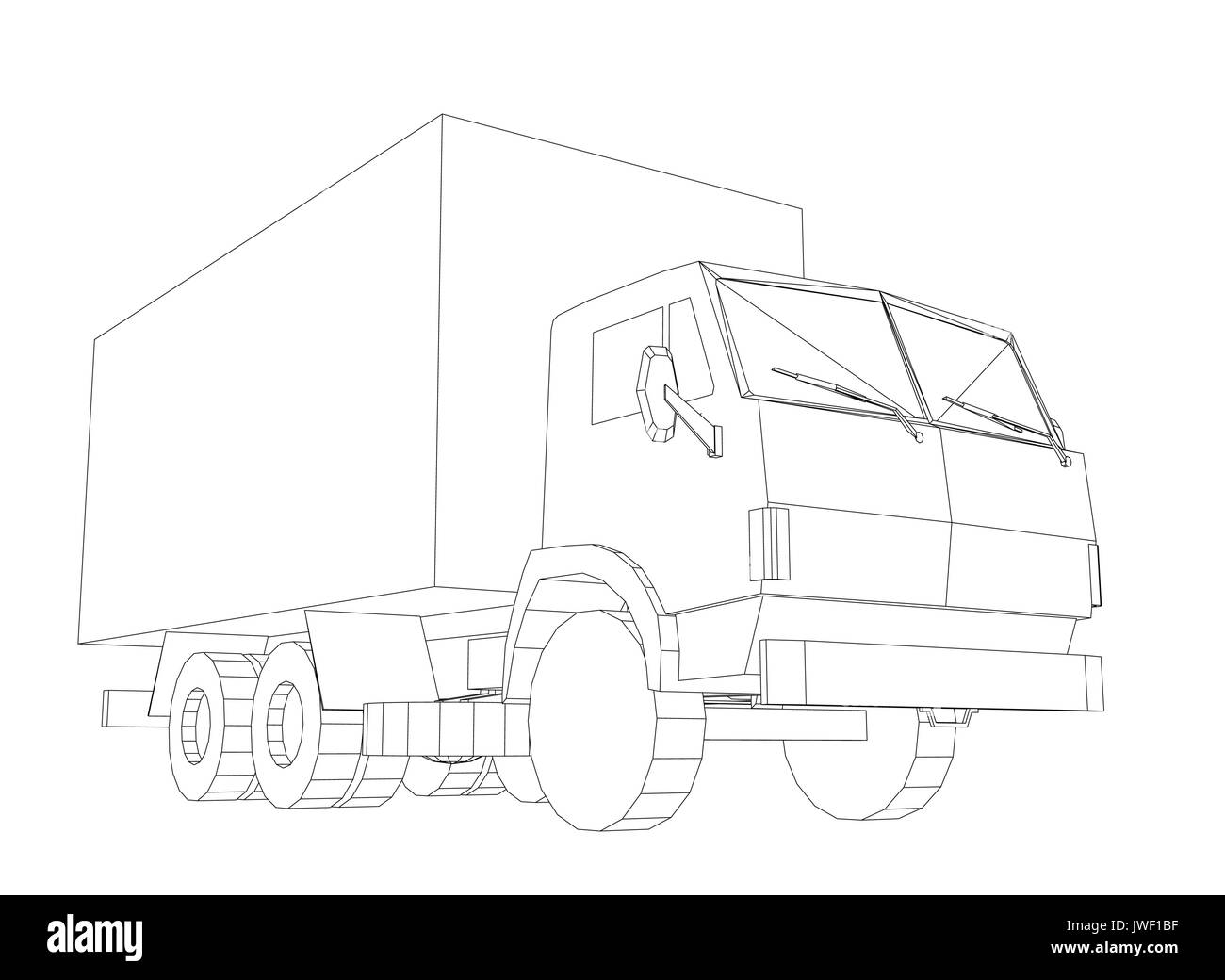 Truck with cargo container. Transportation concept Stock Vector Image ...