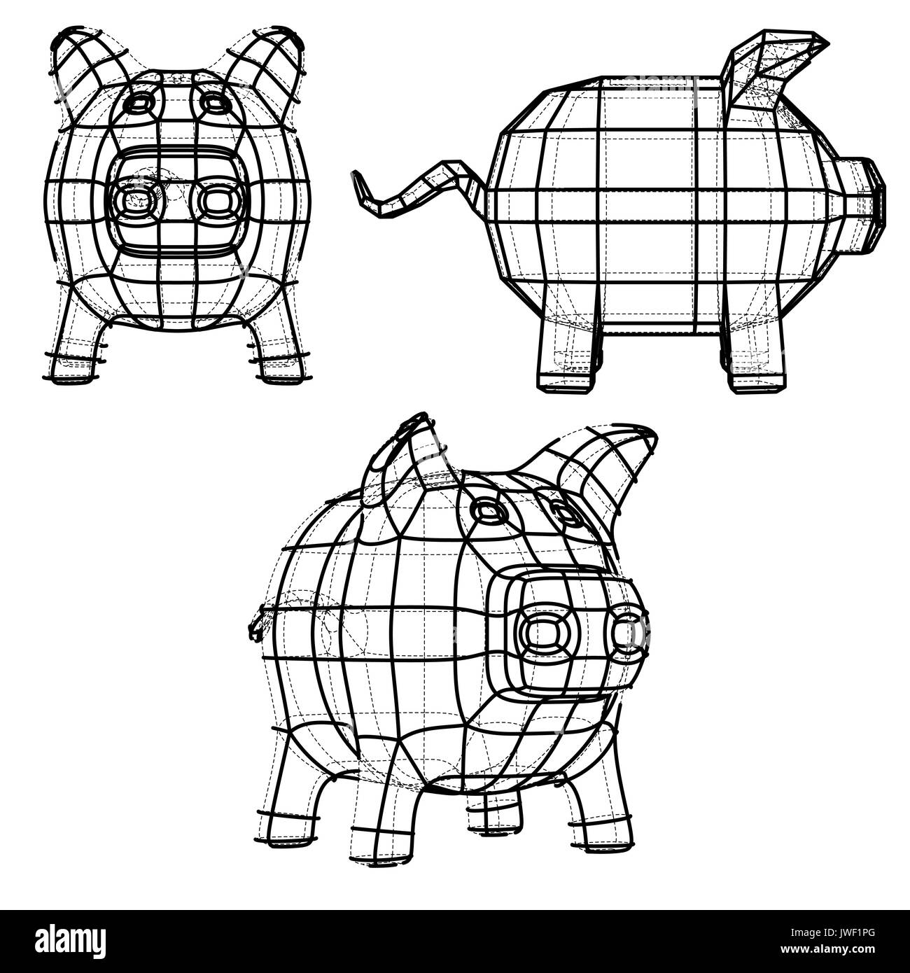 Business concept. Piggy bank. Vector Stock Vector