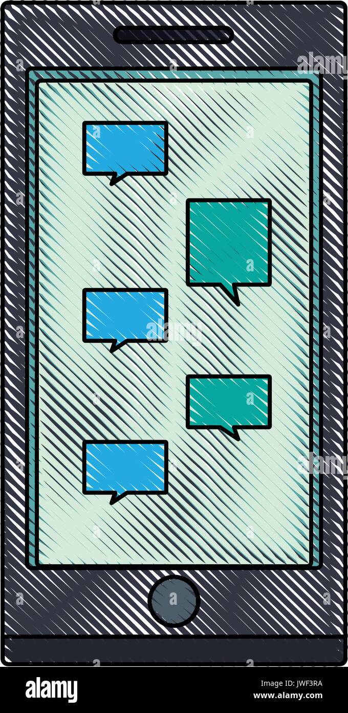 smartphone chat message mobile device display technology Stock Vector ...