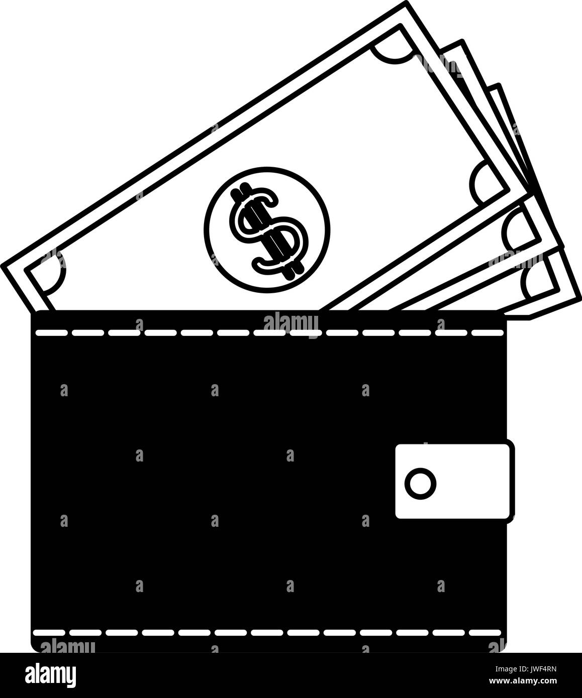 wallet money banknote pay bank concept vector illustration Stock Vector ...