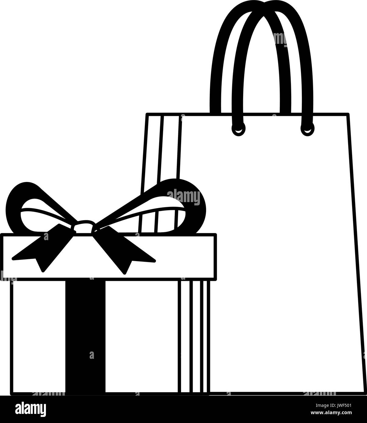 shopping gift box paper bag market commerce vector illustration Stock ...