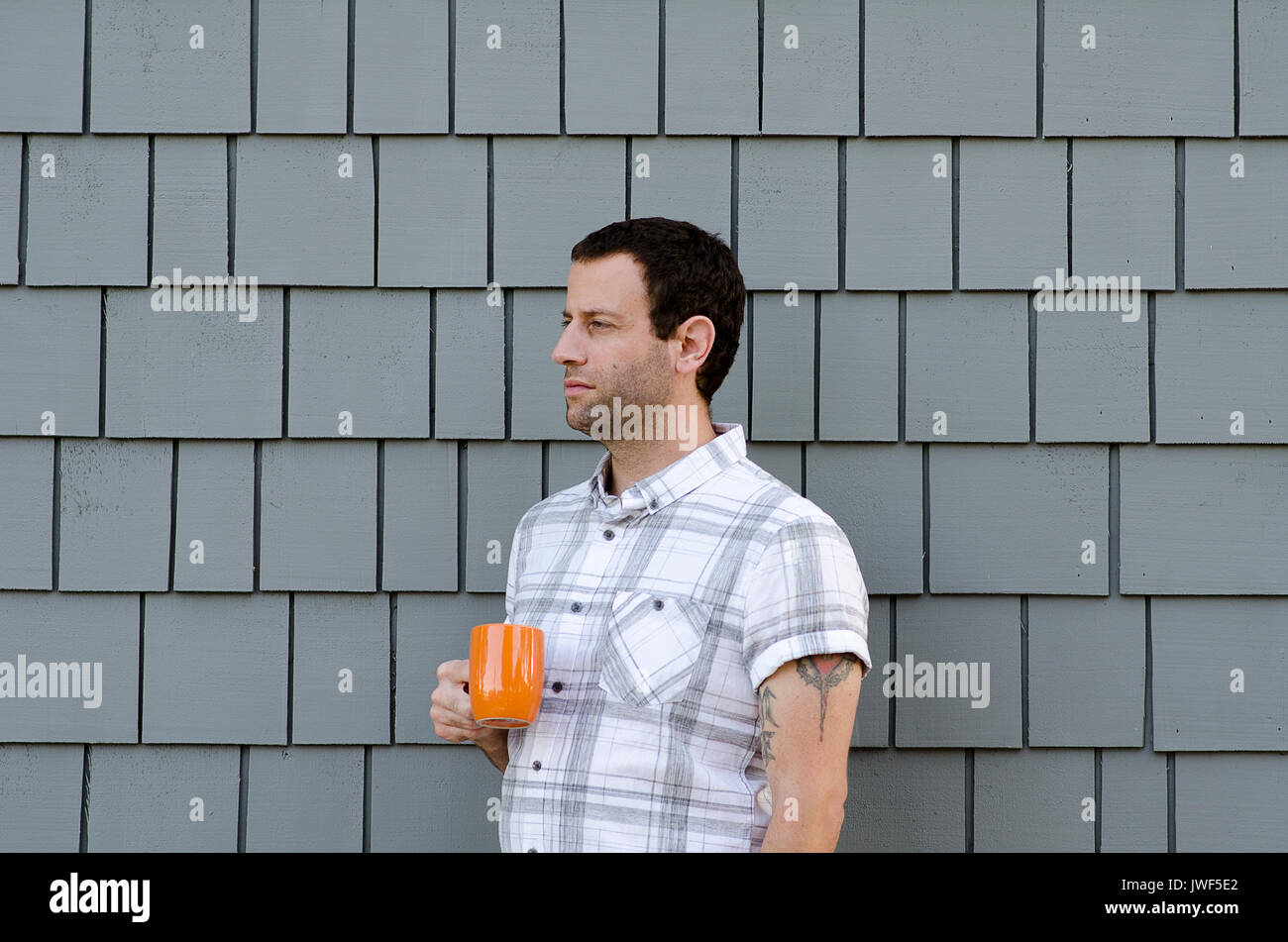 White grey plaid shirt hi-res stock photography and images - Alamy