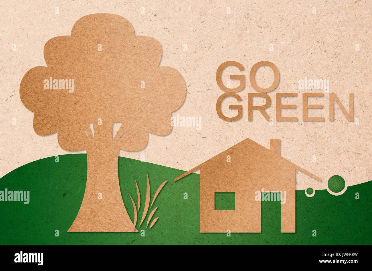 go green concept for eco friendly Stock Photo