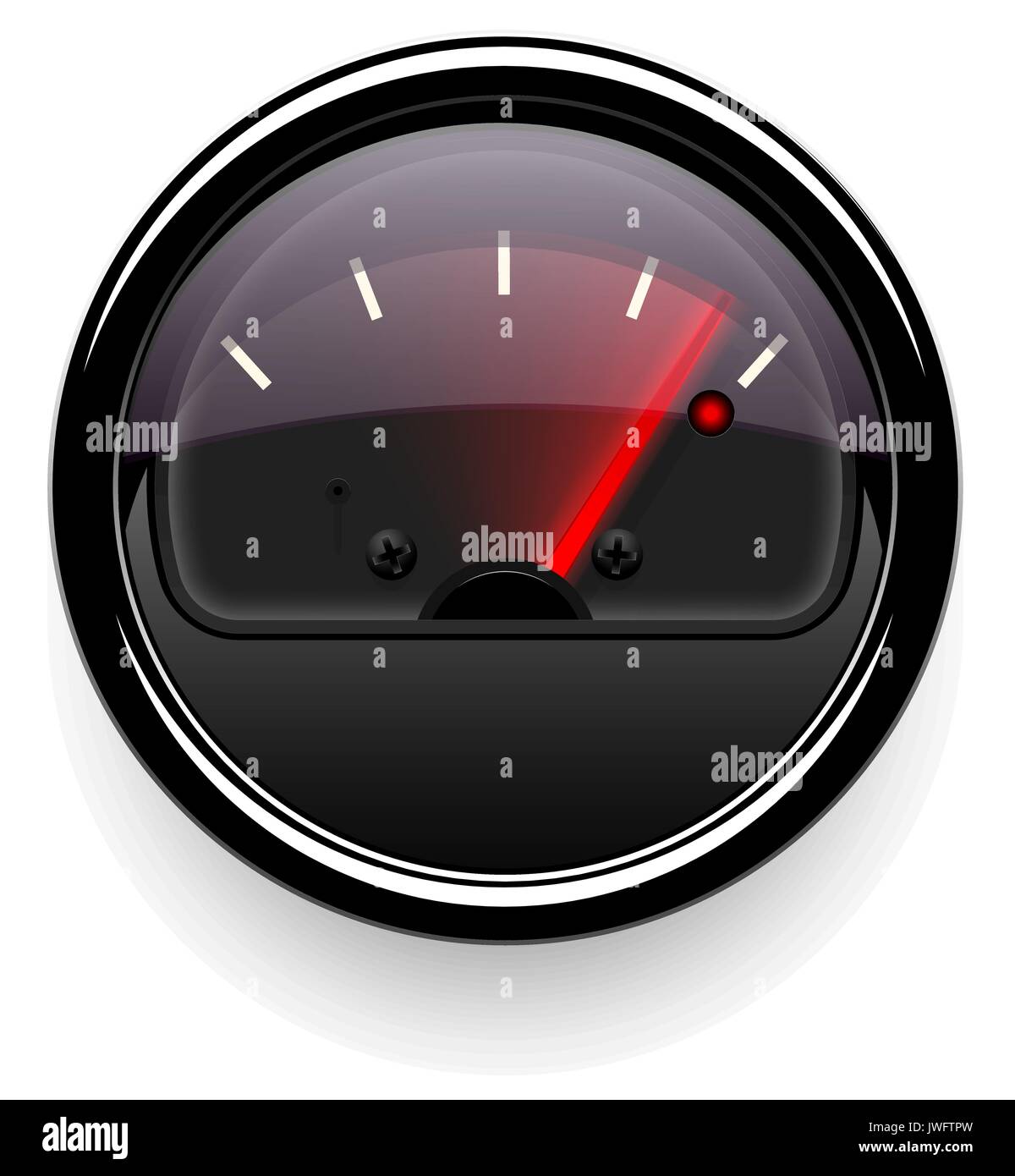 Analog indicator with an arrow. The device is a level or pressure