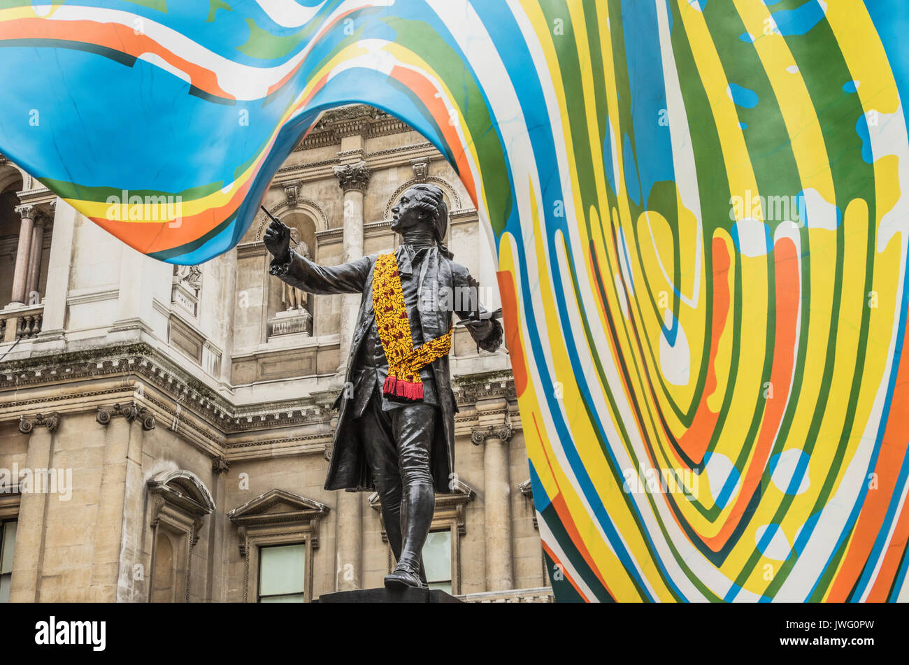 Statue of painter Sir Joshua Reynolds at Royal Academy of Art London