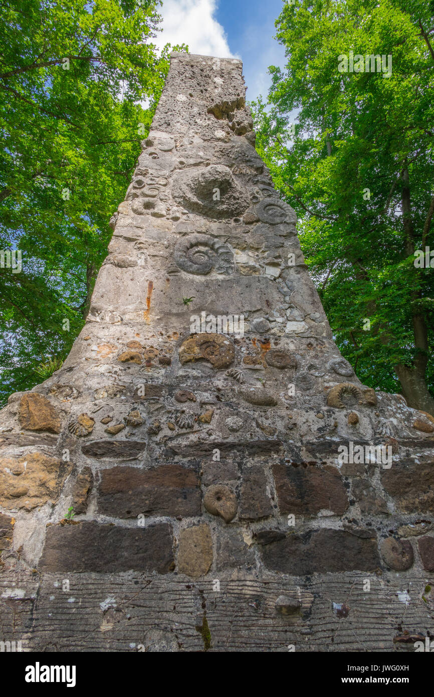 Geologische Pyramide beim Schloss Lichtenstein, Honau, Baden-Württemberg, Deutschland, Europa Stock Photo