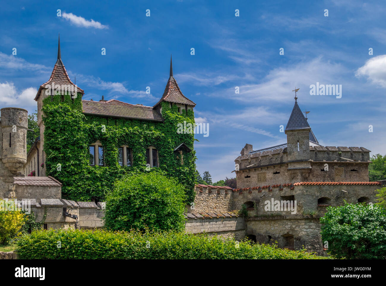 Schloss Lichtenstein, Honau, Baden-Württemberg, Deutschland, Europa Stock Photo