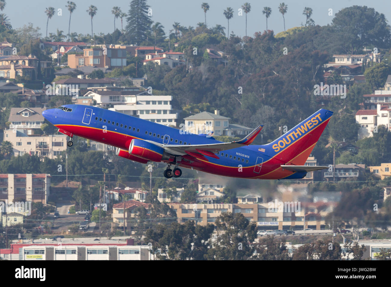 Southwest Airlines Boeing 7377H4 N908WN departing San Diego
