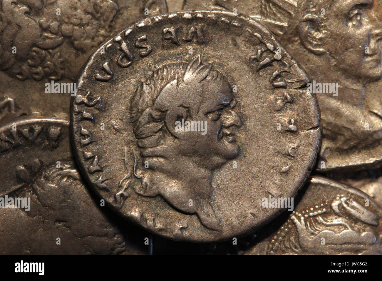 Roman silver coin with portrait of caesar hi-res stock photography and ...