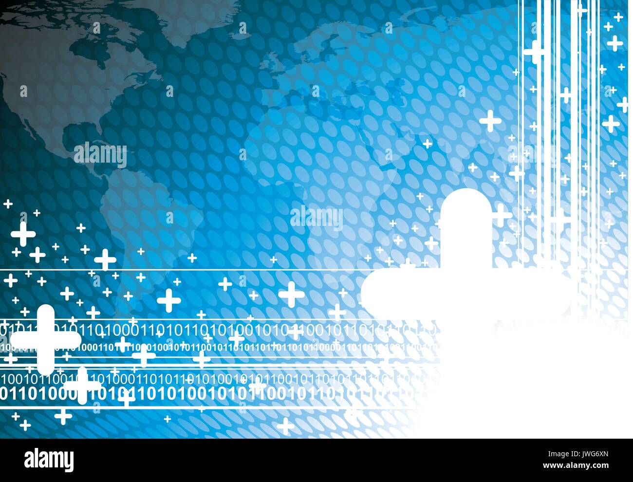 Blue business illustration with world map background Stock Vector Image ...