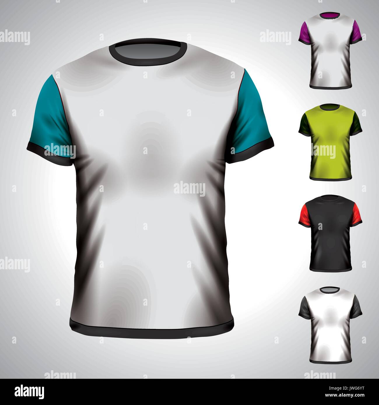 Vector TShirt design template in various colors. EPS 10 illustration