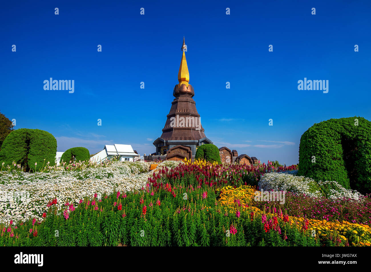Landmark pagoda in doi Inthanon national park at Chiang mai, Thailand. Stock Photo