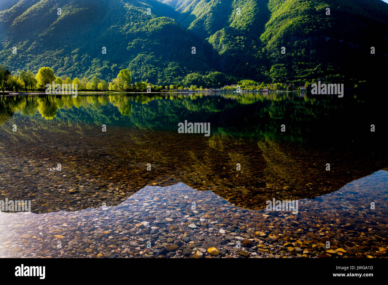 Lake Lugano at Porlezza, Italy Stock Photo - Alamy