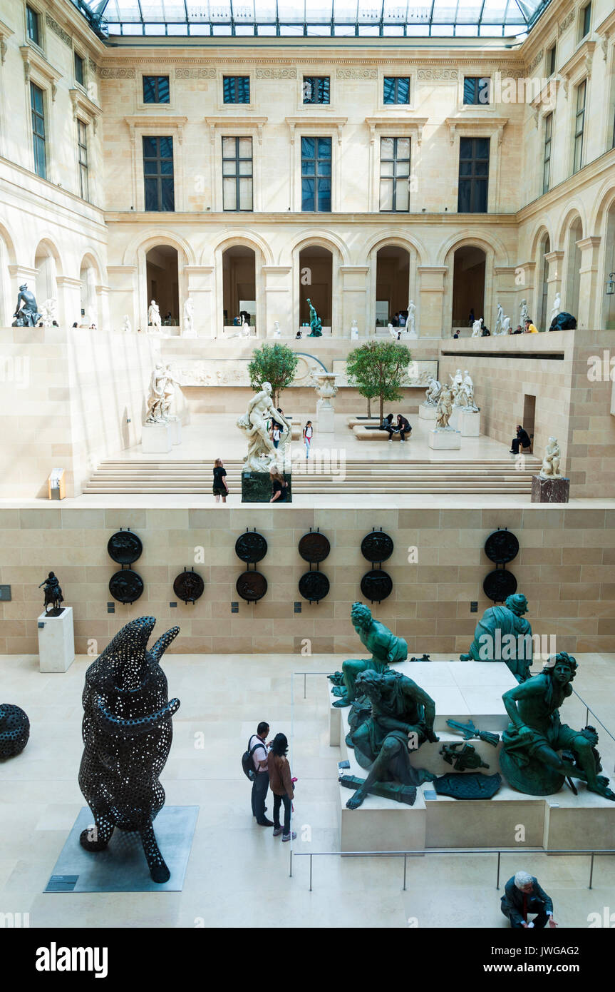 The Louvre Art gallery in Paris, France. Sculpture Hall Stock Photo Alamy