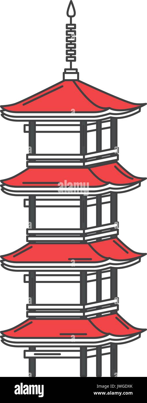 Japanese Temple Isolated Icon Stock Vector Image Art Alamy