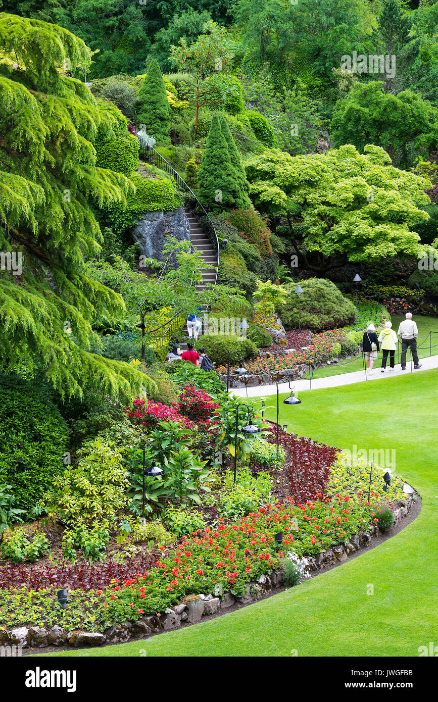 The Beautiful Sunken Garden with a Colourful Display of Bedding Out