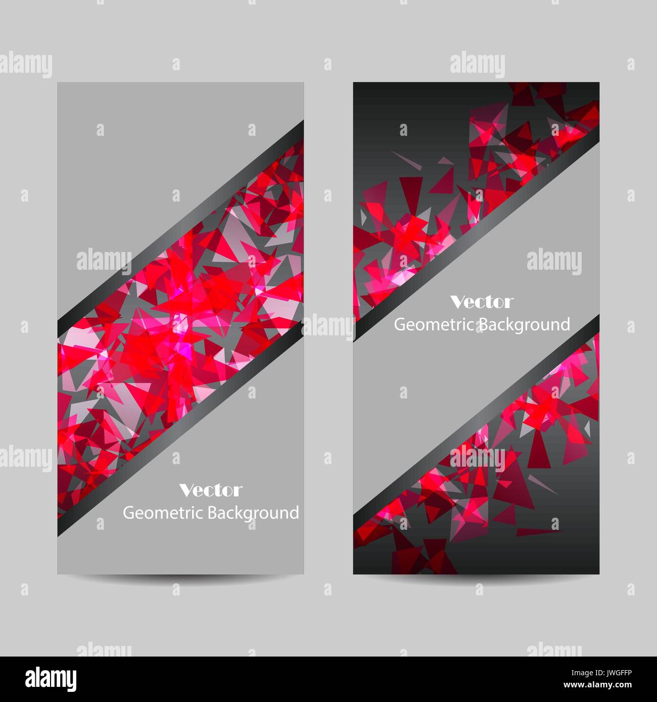 Set of vector banners with polygonal background Stock Vector