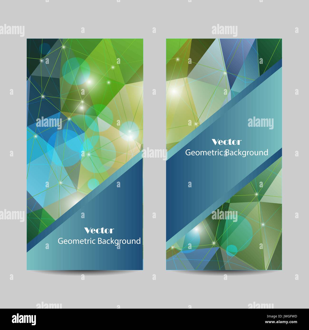 Set of vector banners with polygonal background Stock Vector