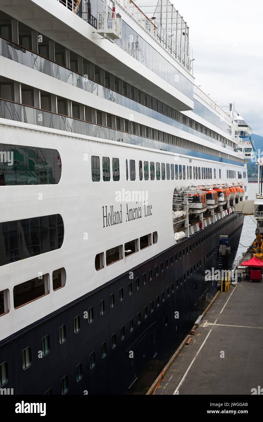 The Holland America Line Cruise Ship Volendam Berthed In The Port Of Vancouver British Columbia Canada Stock Photo Alamy