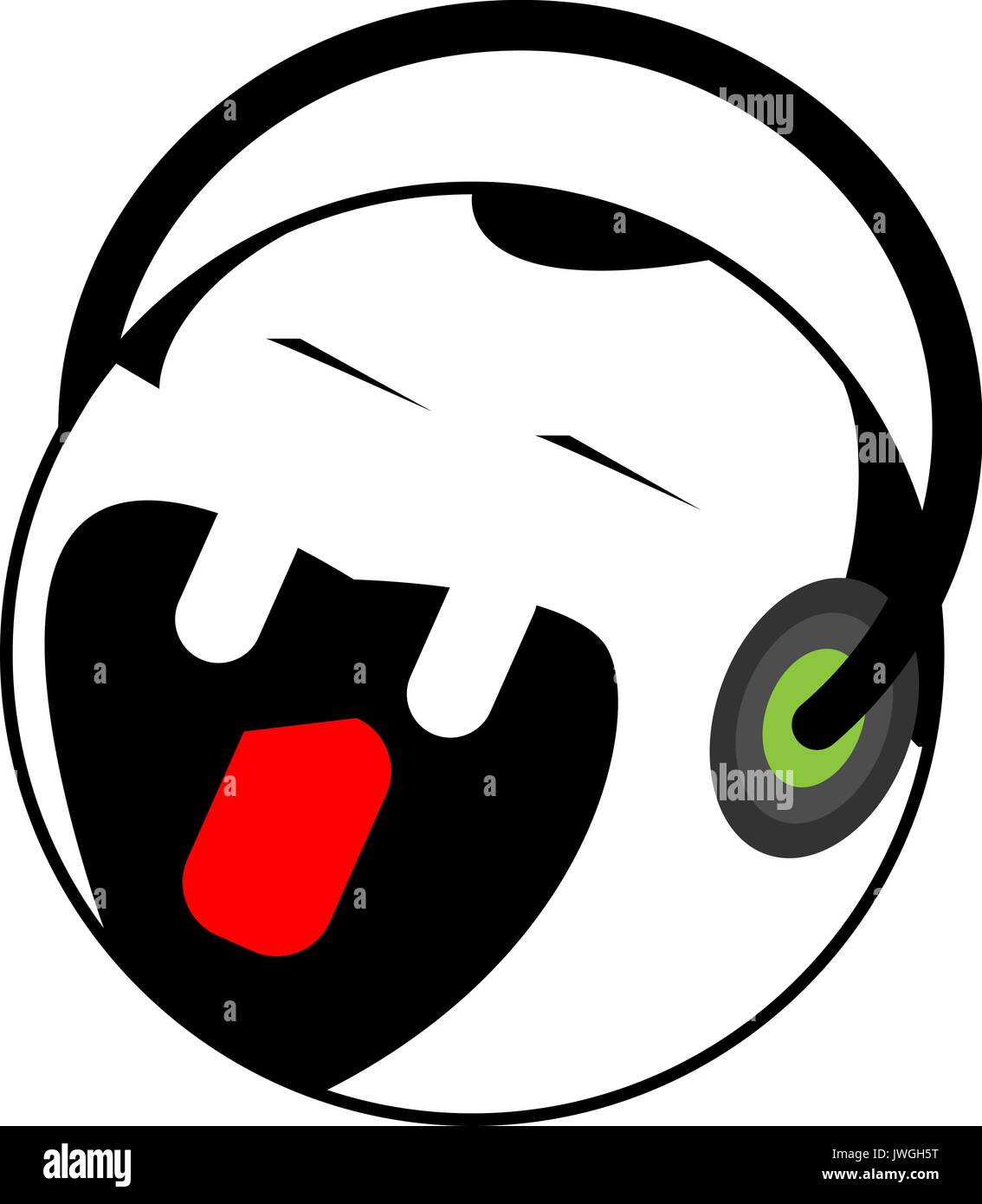 Rock'n roll vampire dj style flat icon Stock Vector
