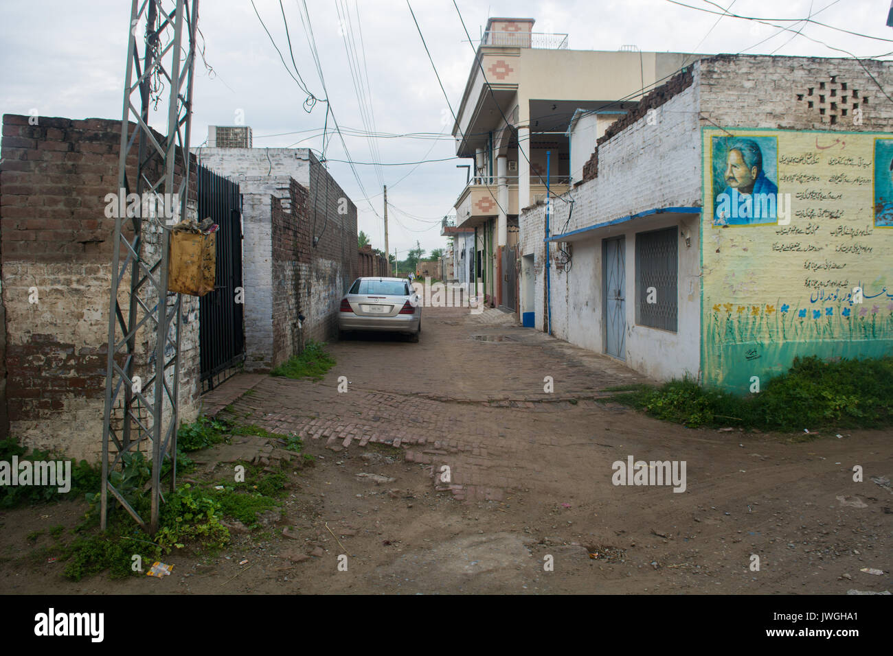 Empty street kharian village pakistan Stock Photo