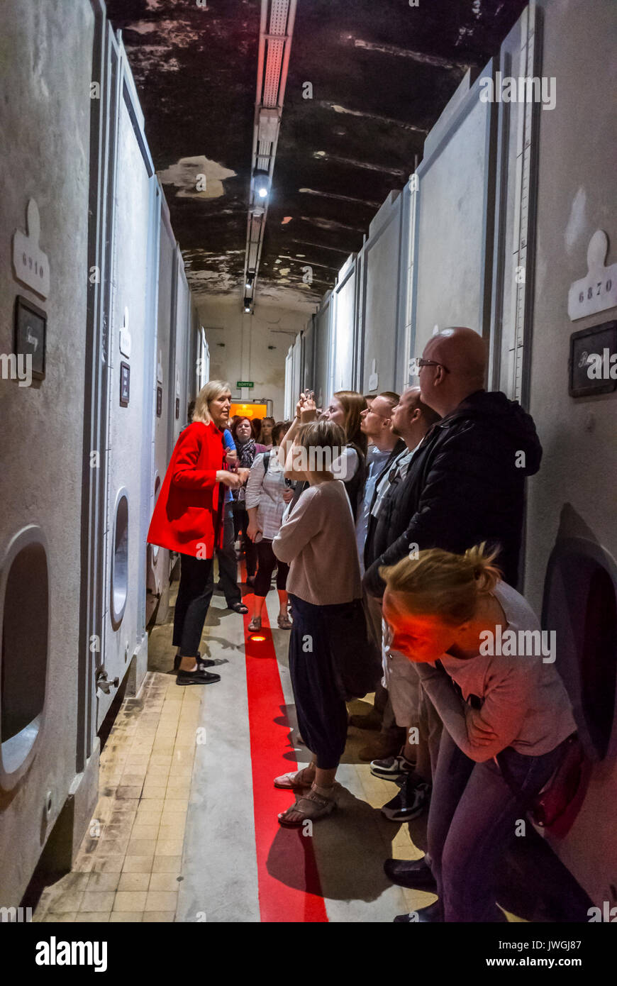 Mumm Tour Reims, France, Large Group of PEOPLE, Tourists Visiting Mumm Champagne ...