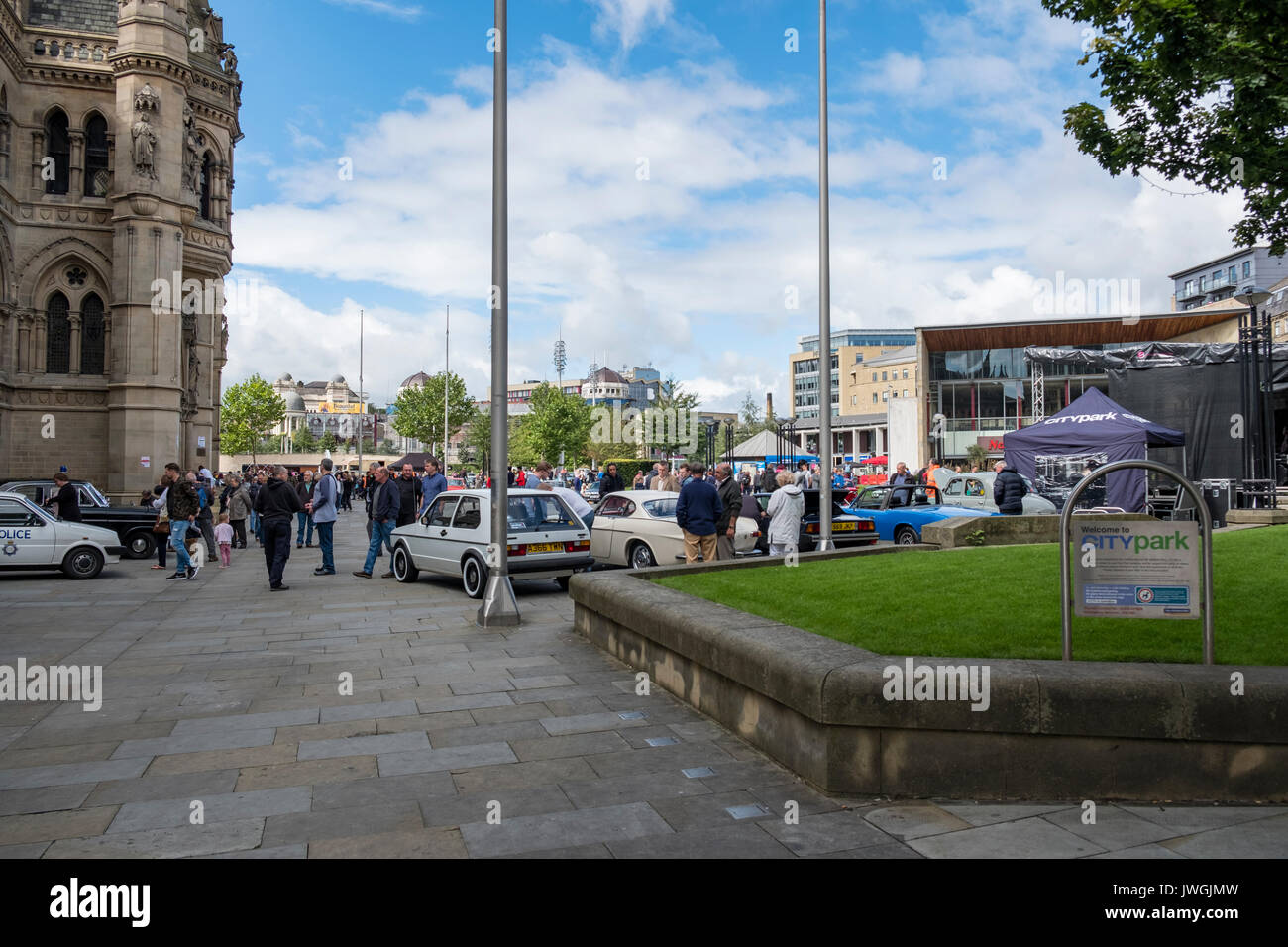 Lovely Summer day in Bradford, West Yorkshire for the 2017 Classic Car Show Stock Photo