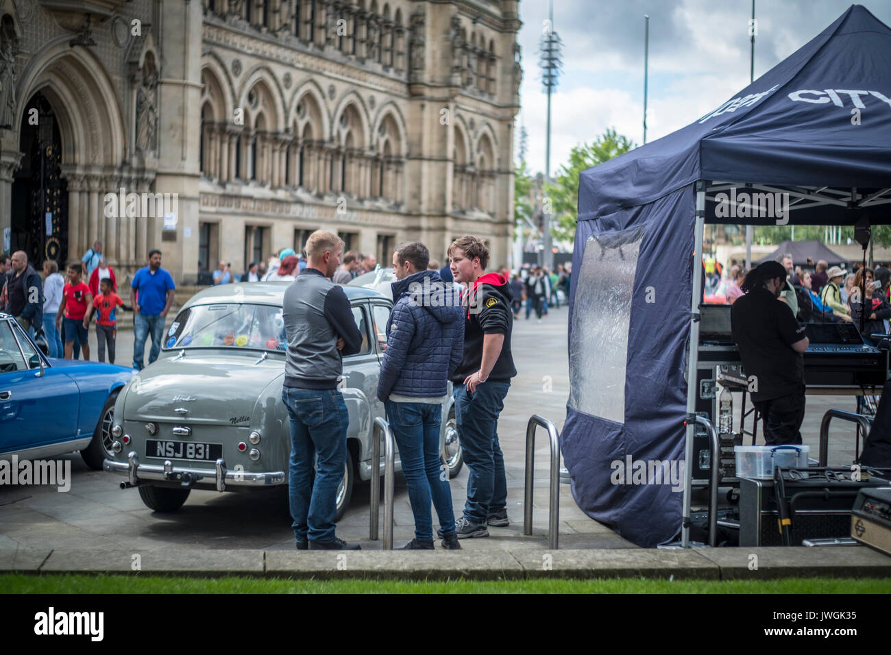 Lovely Summer day in Bradford, West Yorkshire for the 2017 Classic Car Show Stock Photo