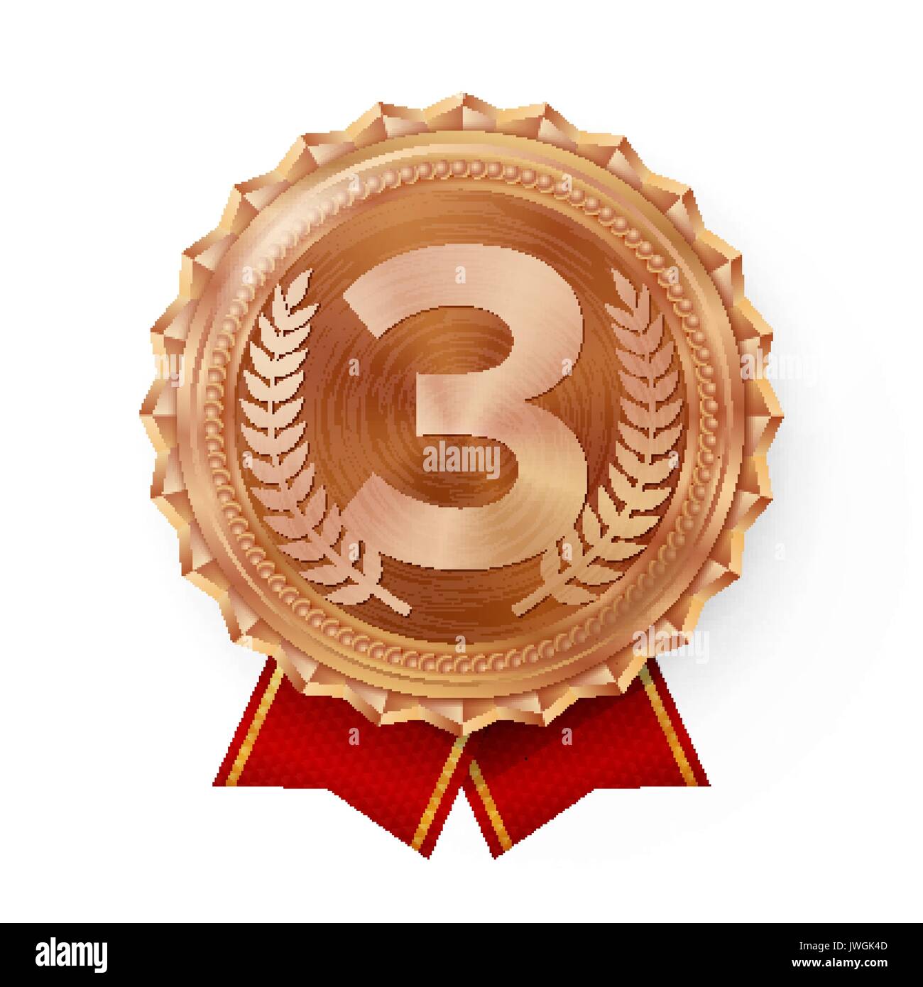 Bronze Medal Vector. Best First Placement. Winner, Champion, Number One