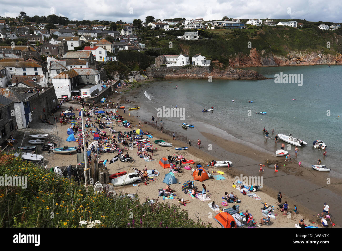 A general view of Gorran Haven in Cornwall Stock Photo