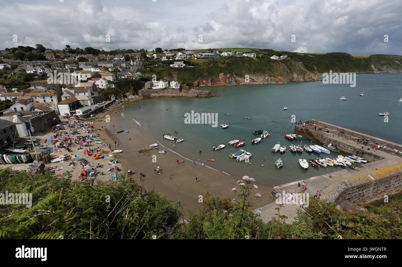 A general view of Gorran Haven in Cornwall Stock Photo