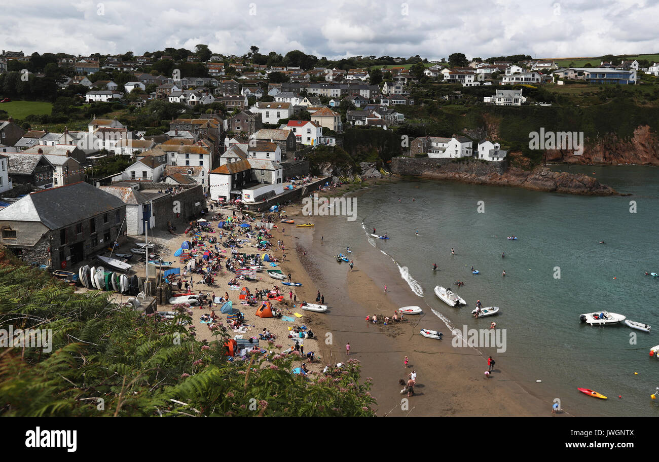 A general view of Gorran Haven in Cornwall Stock Photo