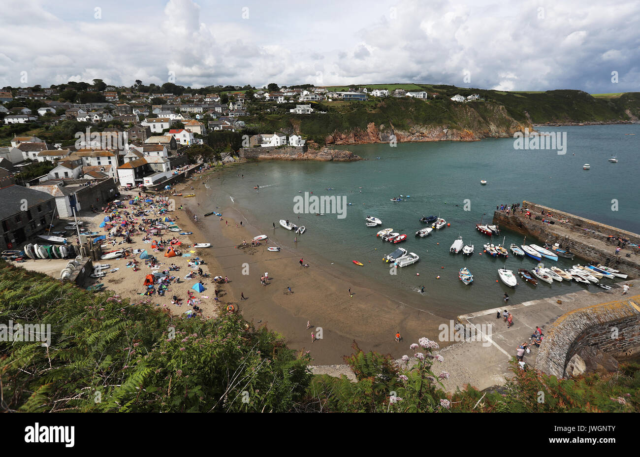 A general view of Gorran Haven in Cornwall Stock Photo