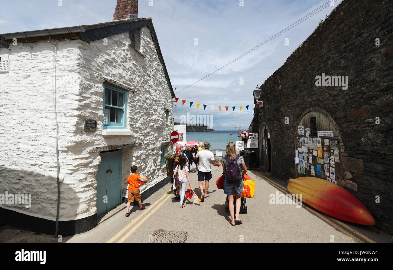 A general view of Gorran Haven in Cornwall Stock Photo