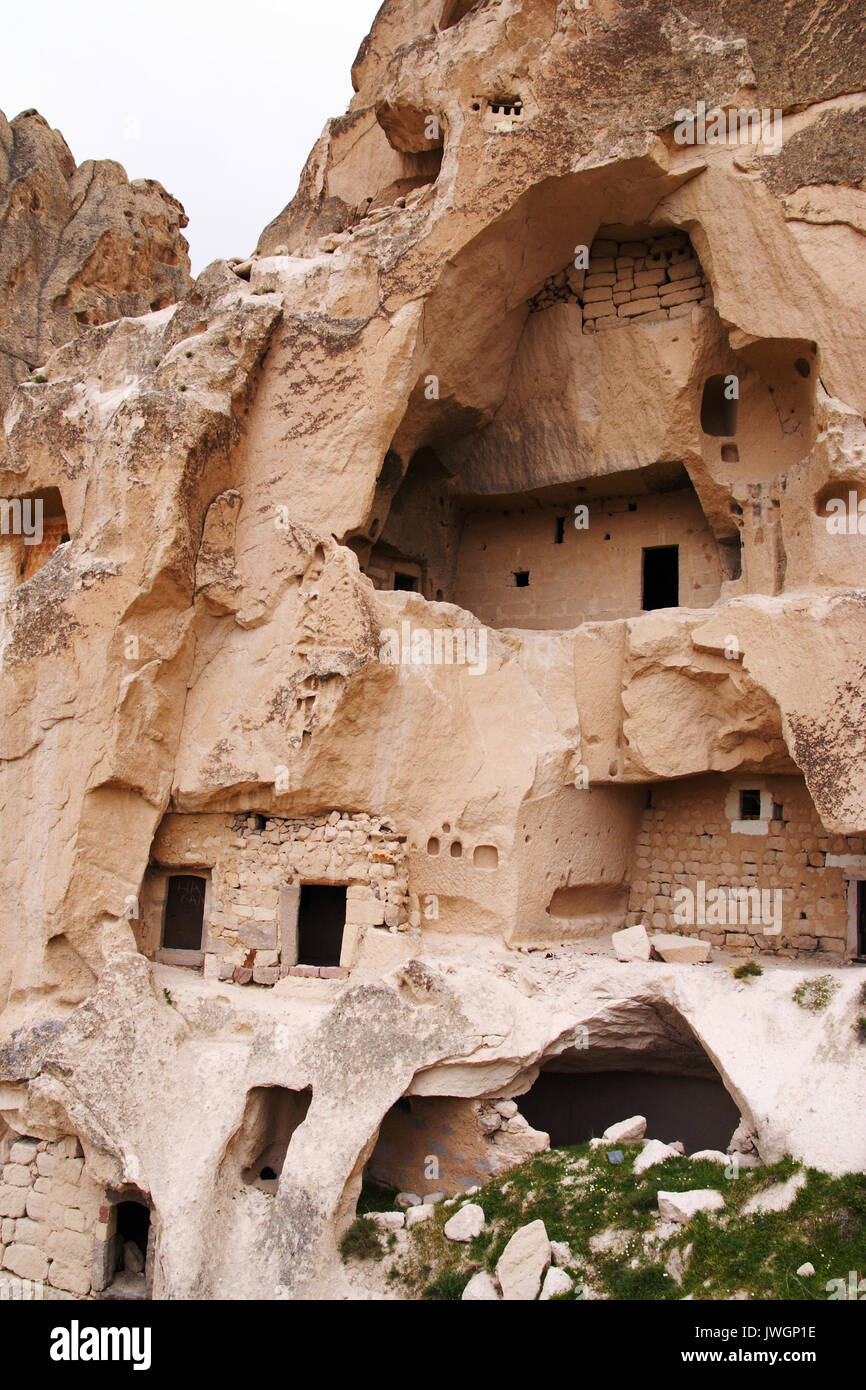 The cave city of Uchisar, Cappadocia, Turkey Stock Photo - Alamy
